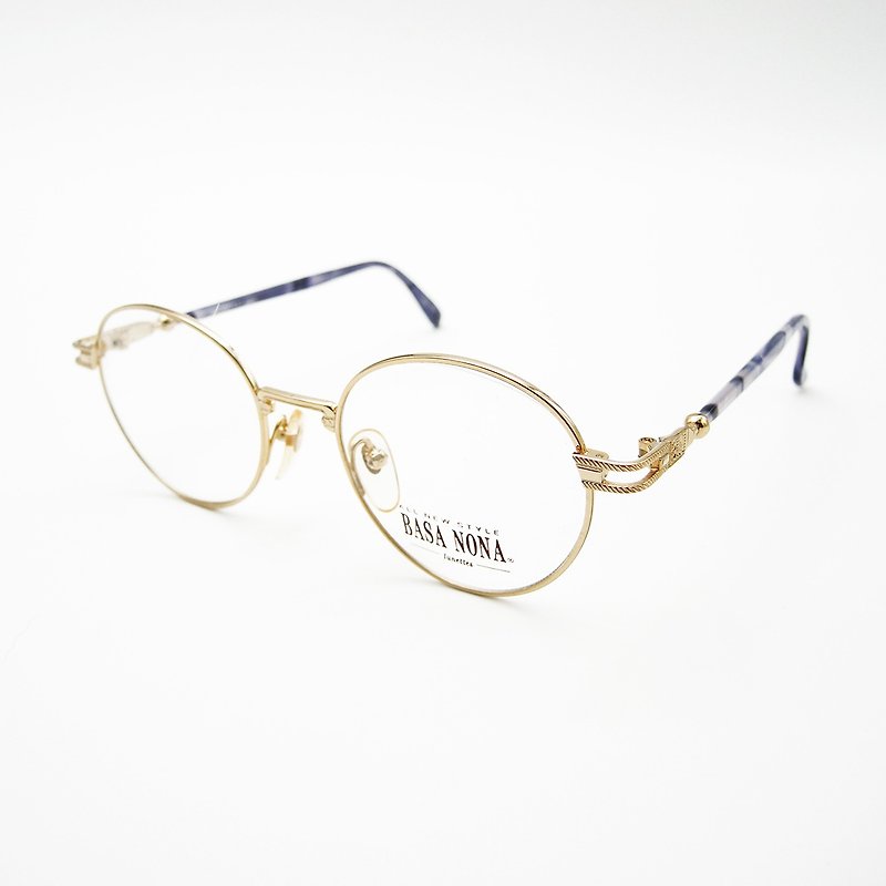 Monroe Optical Shop / Japan K gold carved glasses frame no.A08 vintage - กรอบแว่นตา - เครื่องประดับ สีทอง