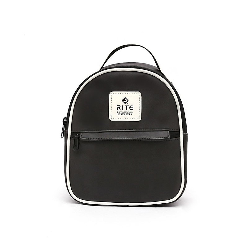 [RITE] Le Tour Series - Dual-use Mini Warhead Bag - Vintage Color - Leather Grey - กระเป๋าเป้สะพายหลัง - วัสดุกันนำ้ สีดำ