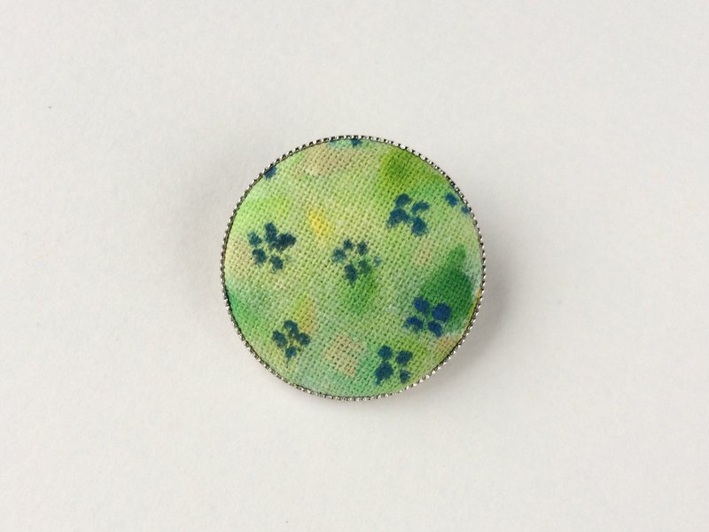 suisai brooch no.5 - เข็มกลัด - ผ้าฝ้าย/ผ้าลินิน สีเขียว