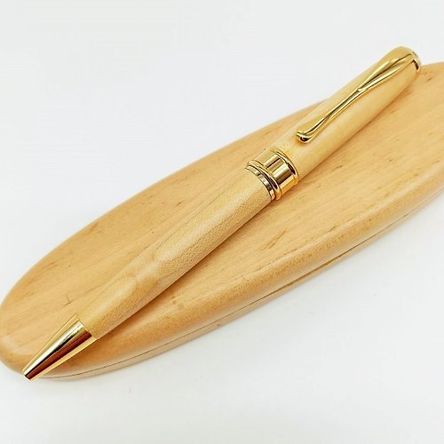 虎之鶴 Tiger Legend 經典木筆 楓木 實木非貼皮 原子筆 派克型筆心 附筆盒 備用筆芯