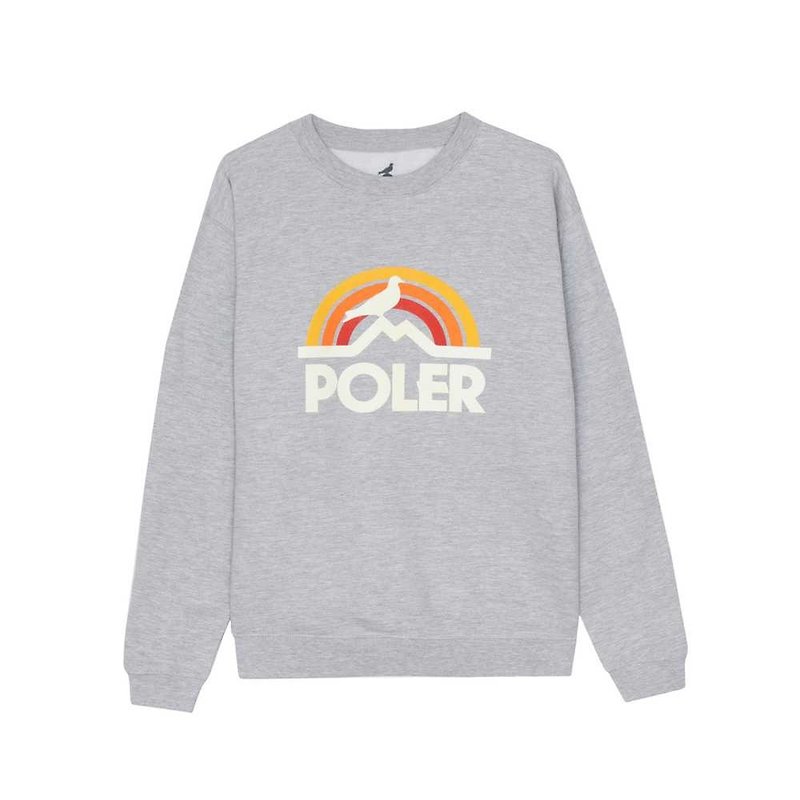 STAPLE X POLER PIGEON RAINBOW CREW long-sleeved top joint model gray - Men's Sweaters - Cotton & Hemp Gray