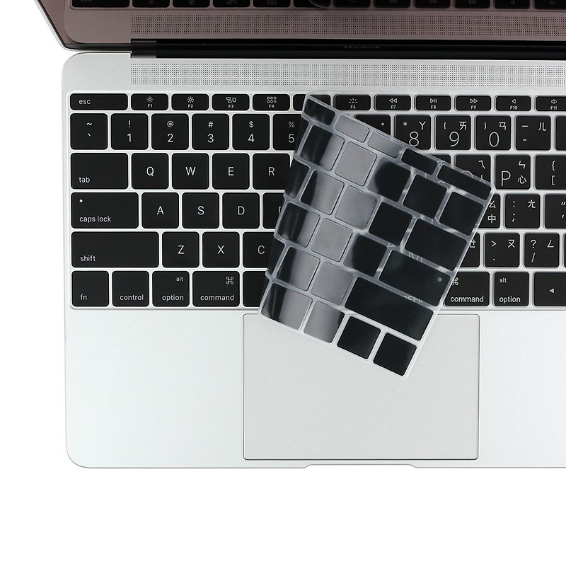 BFMacBook12 keyboard membrane (2017 release host apply - black on white (8809402592449) - เคสแท็บเล็ต - ซิลิคอน สีดำ