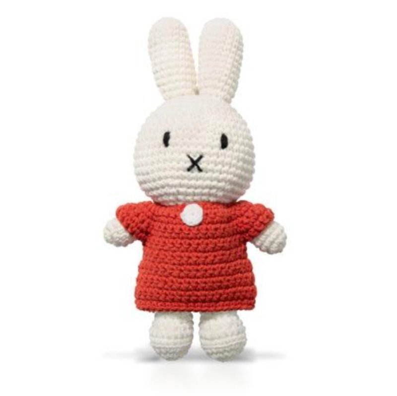 Miffy 手工製米飛兔【紅裙子】 - 寶寶/兒童玩具/玩偶 - 棉．麻 多色