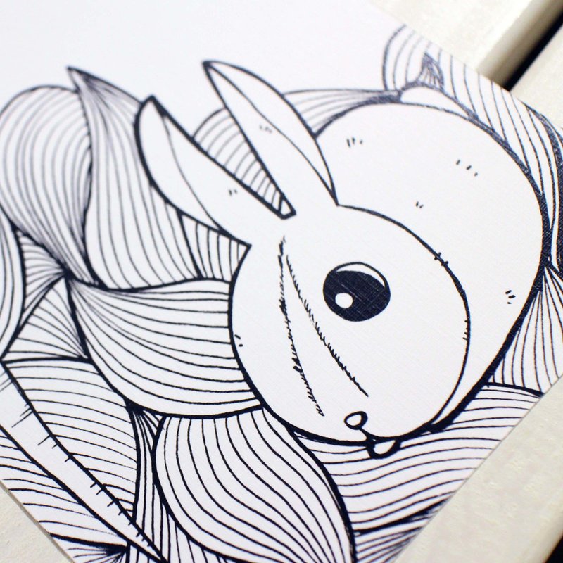 魚兒魚兒水溝游-兔紙 - 卡片/明信片 - 紙 白色