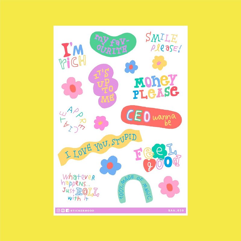 可愛語錄貼紙V.2 - 貼紙 - 其他材質 多色