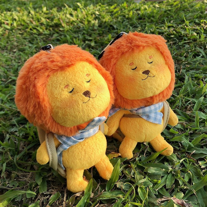 A Lion Healing Doll Charm Two Lions Keyring Lion Charm Graduation Gift - ที่ห้อยกุญแจ - ผ้าฝ้าย/ผ้าลินิน 