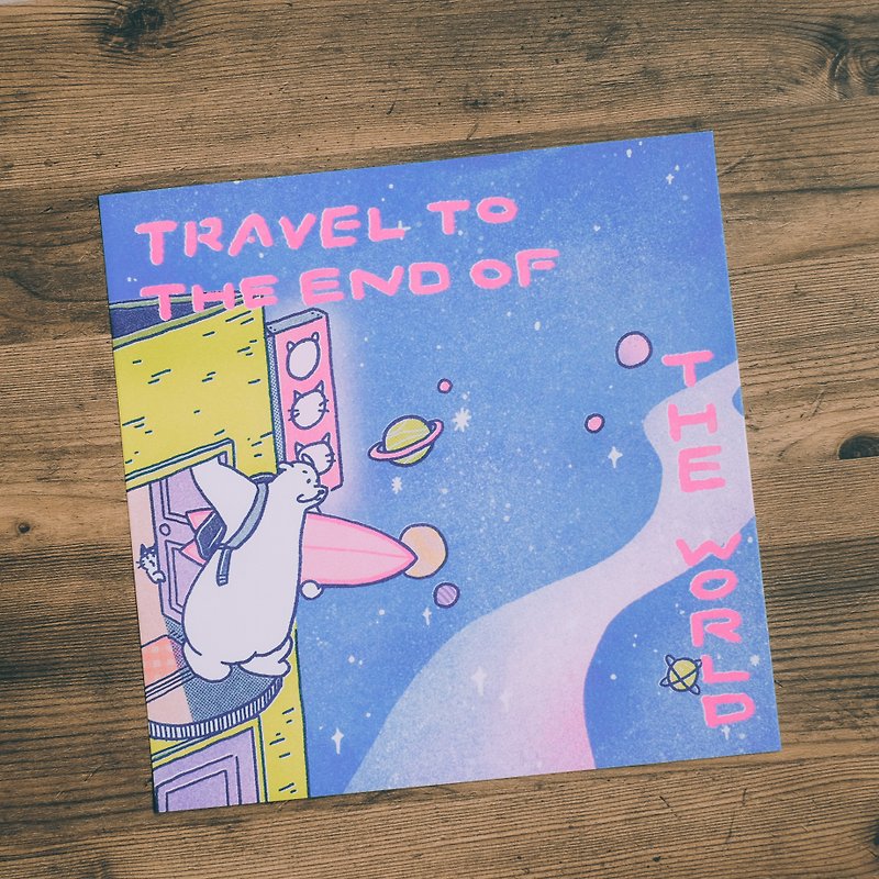 MEOWSIC CLUB album cover poster-Travel to the End of The World - การ์ด/โปสการ์ด - กระดาษ สีน้ำเงิน