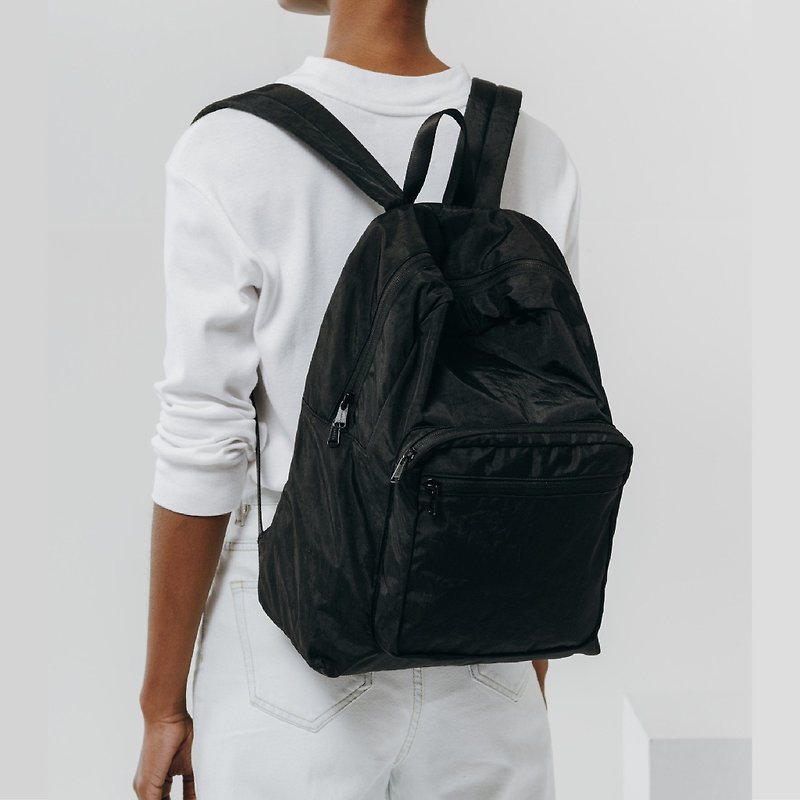 [Hot sale replenishment] BAGGU cushion material back pack - wild black - Backpacks - Polyester Black