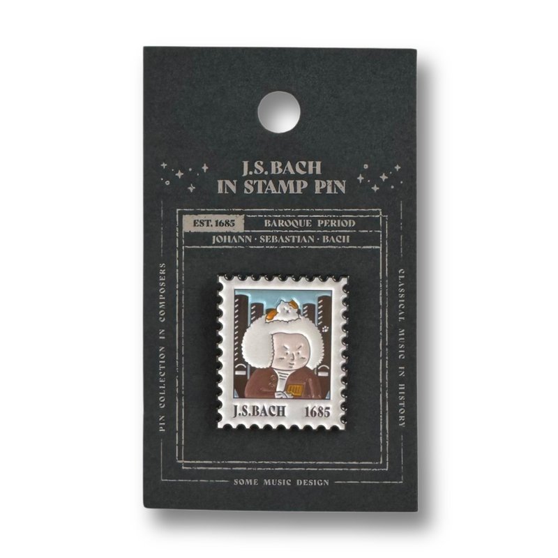 【巴赫】郵票徽章 | 音樂禮品 | 古典音樂 - 徽章/別針 - 其他金屬 