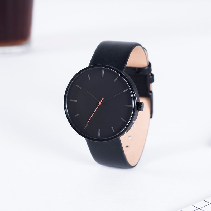 Minimal Watches: Cafe 'Collection Vol.02 - Espresso Solo. - Women's Watches - Genuine Leather Black