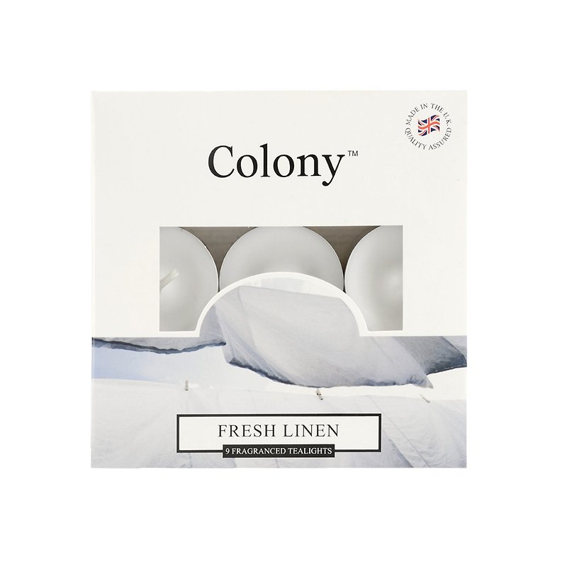 British candle Colony series-fresh linen mini candle 9 into - เทียน/เชิงเทียน - ขี้ผึ้ง ขาว