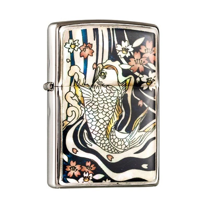 【ZIPPO官方旗艦店】貝殼七彩鯉魚防風打火機 ZA-5-180 - 其他 - 其他材質 銀色