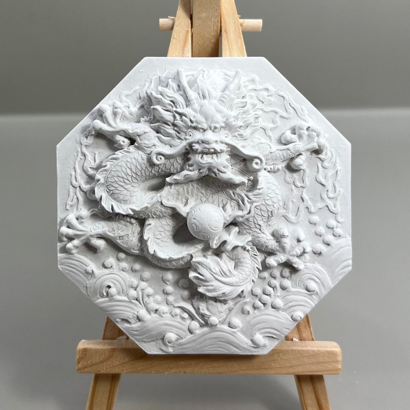 開運商品 清水模軟裝設計 八卦龍 香氛擺件 水泥軟裝 附木架 - 擺飾/家飾品 - 水泥 灰色