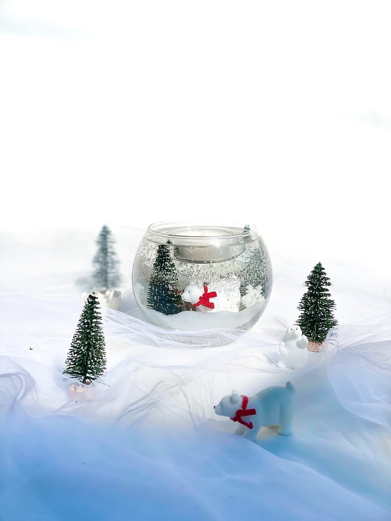 Let It Snow Candle Holder w/ Tealights | Handmade Scented Candle - เทียน/เชิงเทียน - ขี้ผึ้ง ขาว