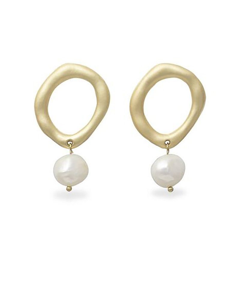 pearl earring - ต่างหู - วัสดุอื่นๆ สีทอง