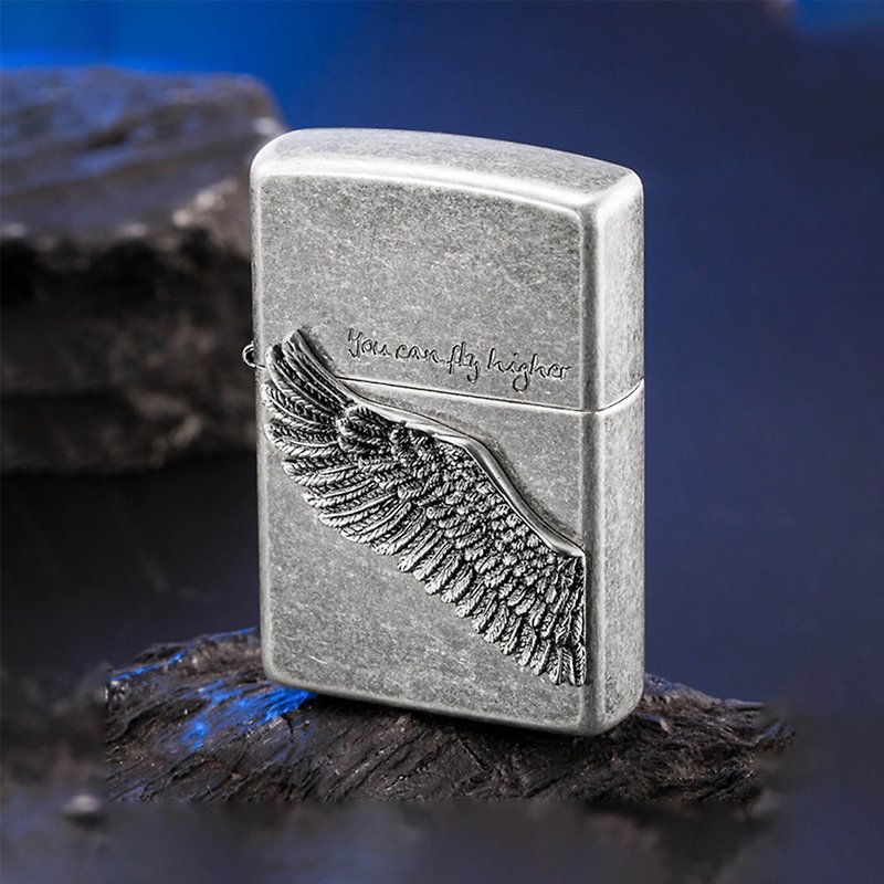 [ZIPPO Official Flagship Store] Flying Wings (Ancient Silver) Windproof Lighter ZA-1-2B - อื่นๆ - ทองแดงทองเหลือง สีเงิน
