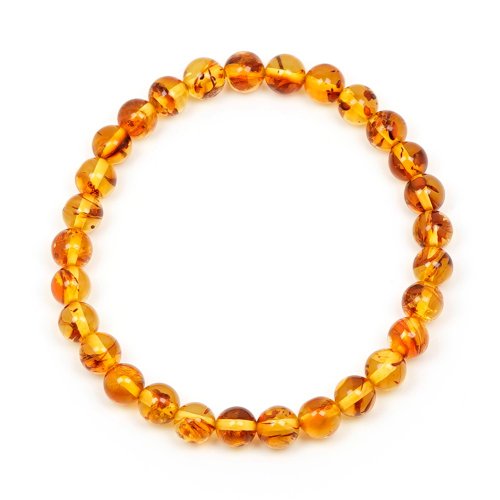 正佳珠寶 Gemsrich Jewelry 【正佳珠寶】花珀 頂級金透花珀 5.8-6.2mm 金花珀手珠