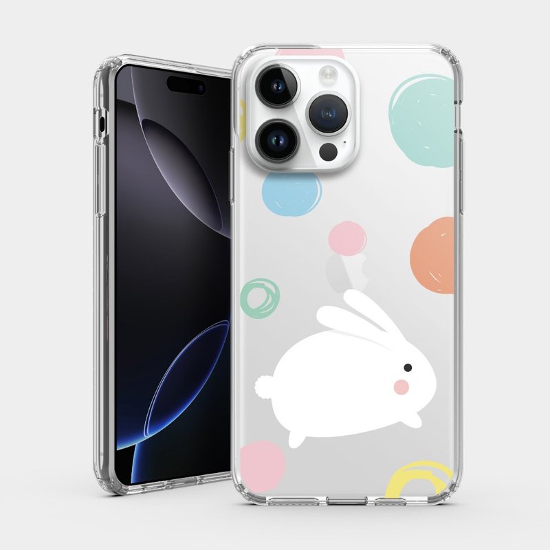 兔兔 IPHONE i16 i15 i14 i13 i12 保護殼 透明手機殼 CH065 - 手機殼/手機套 - 塑膠 粉紅色