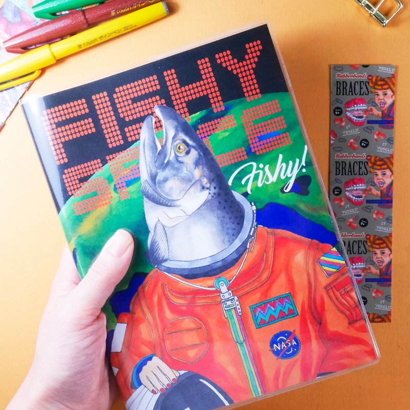 Fishy Space Planner - สมุดบันทึก/สมุดปฏิทิน - กระดาษ สีส้ม