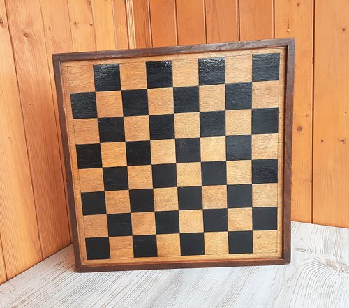 アンティーク木製無垢チェス盤 - 5cm角の古いチェス盤のみ - ショップ