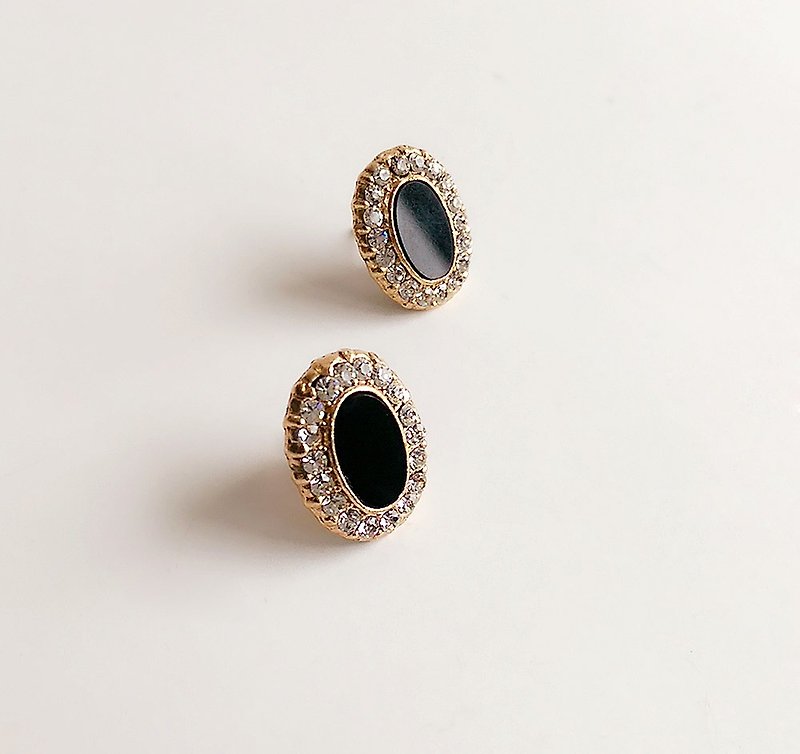 [Ancient] retro black fire section • Earrings - Earrings & Clip-ons - Other Metals Gold