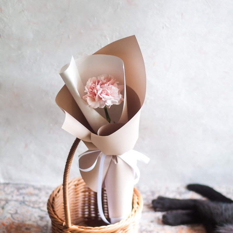 [Mother's Day flower gift pre-order] Nude color light pink carnation single branch roll | Can be customized - Dried Flowers & Bouquets - Plants & Flowers Pink