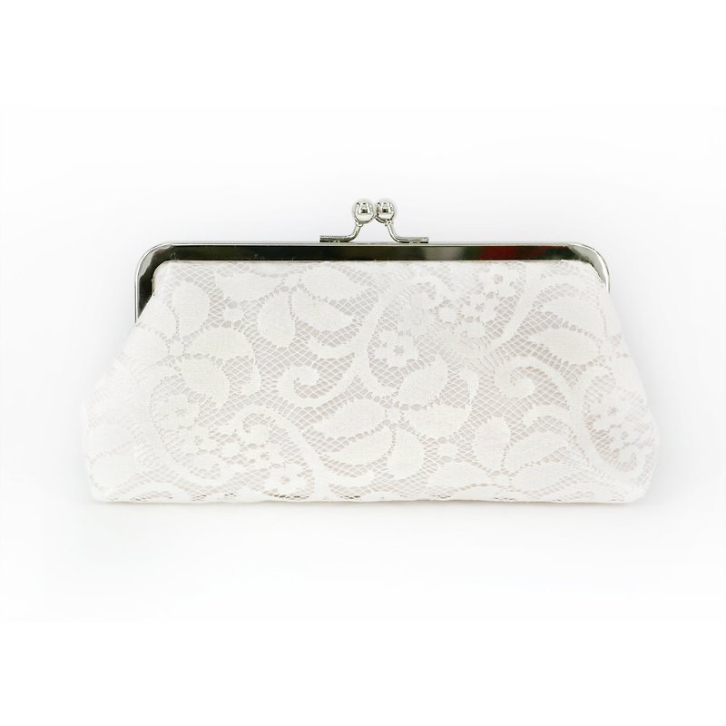 Bridal Ivory Lace Clutch - FLEURETTE - Clutch Bags - Other Materials White