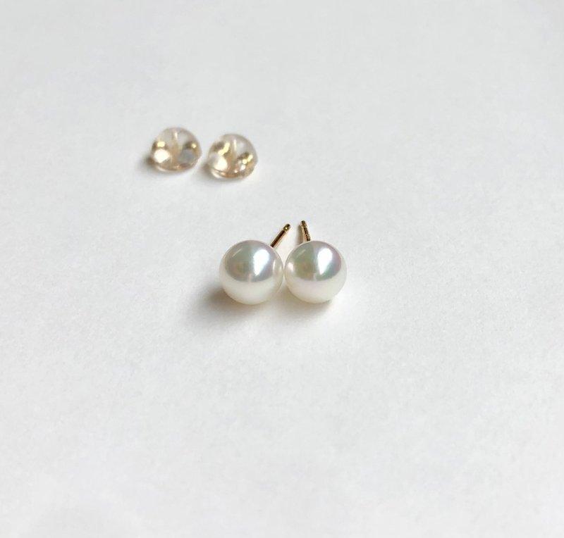 high quality Akoya pearl  earring 750 K18 - Earrings & Clip-ons - Pearl White