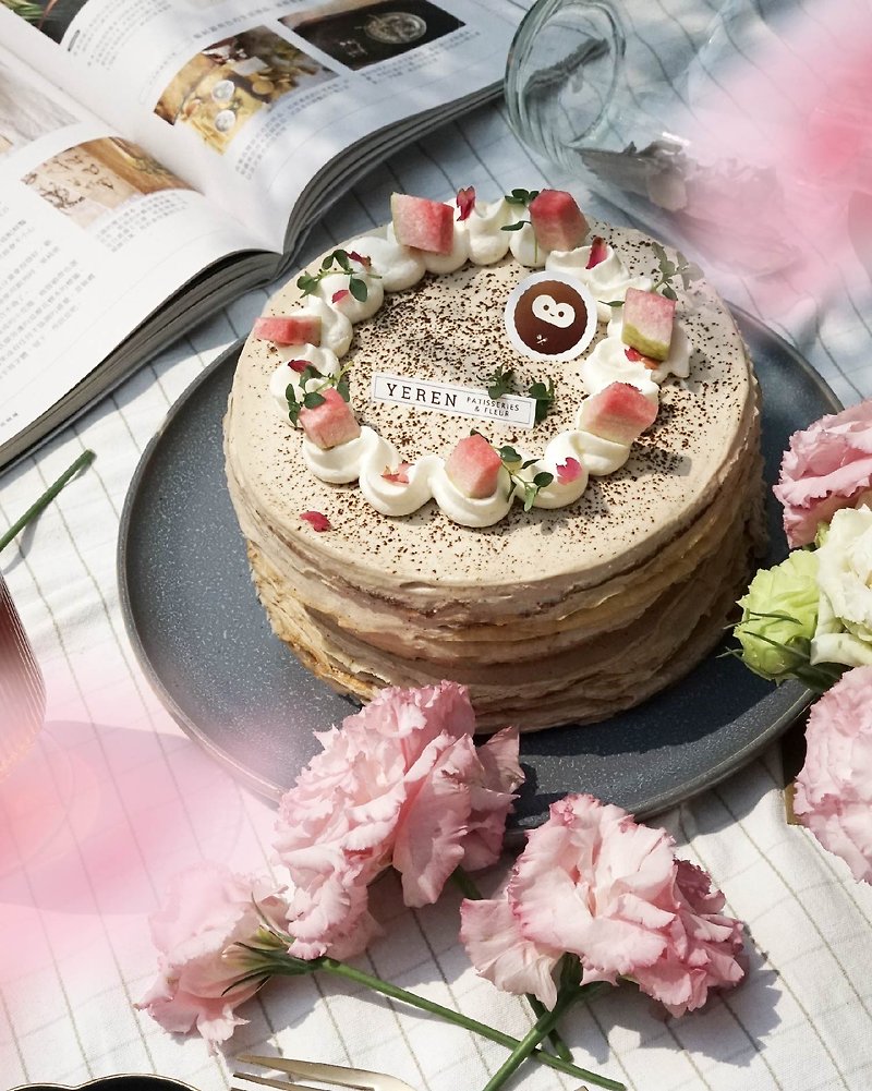 [Mother’s Day Cake Best Seller] Red Heart Guava Milk Tea Mille Crepe 6-Inch Home Delivery - Cake & Desserts - Fresh Ingredients 