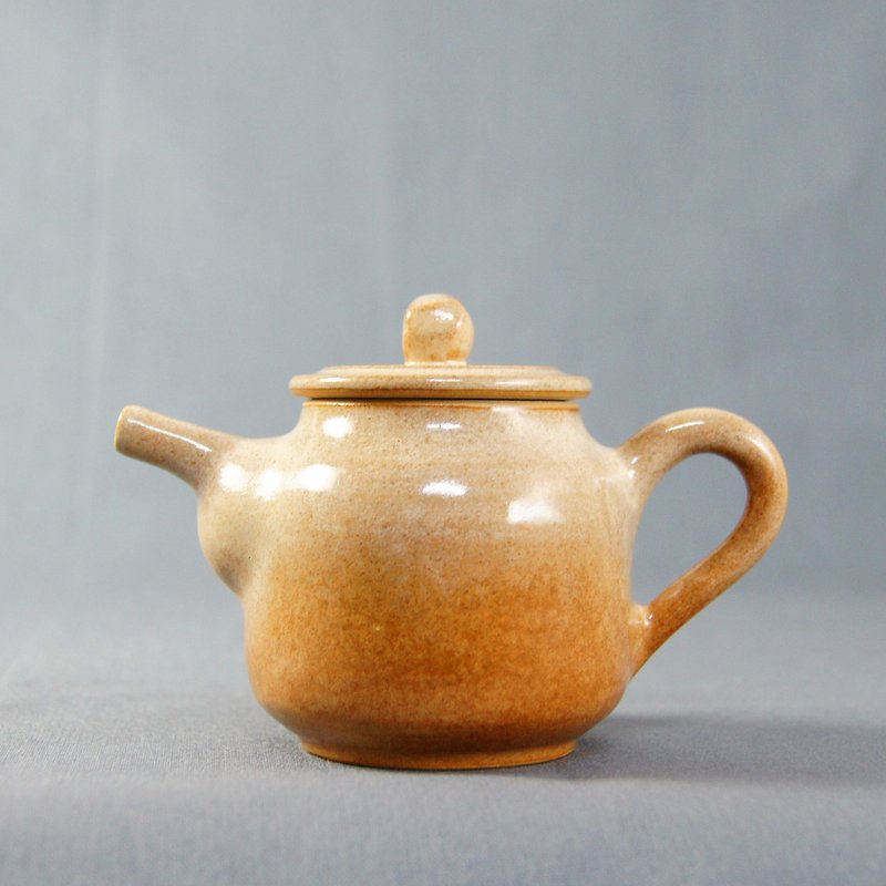 黃昏掛釉茶壺-容量約180ml - 茶壺/茶杯/茶具 - 陶 橘色