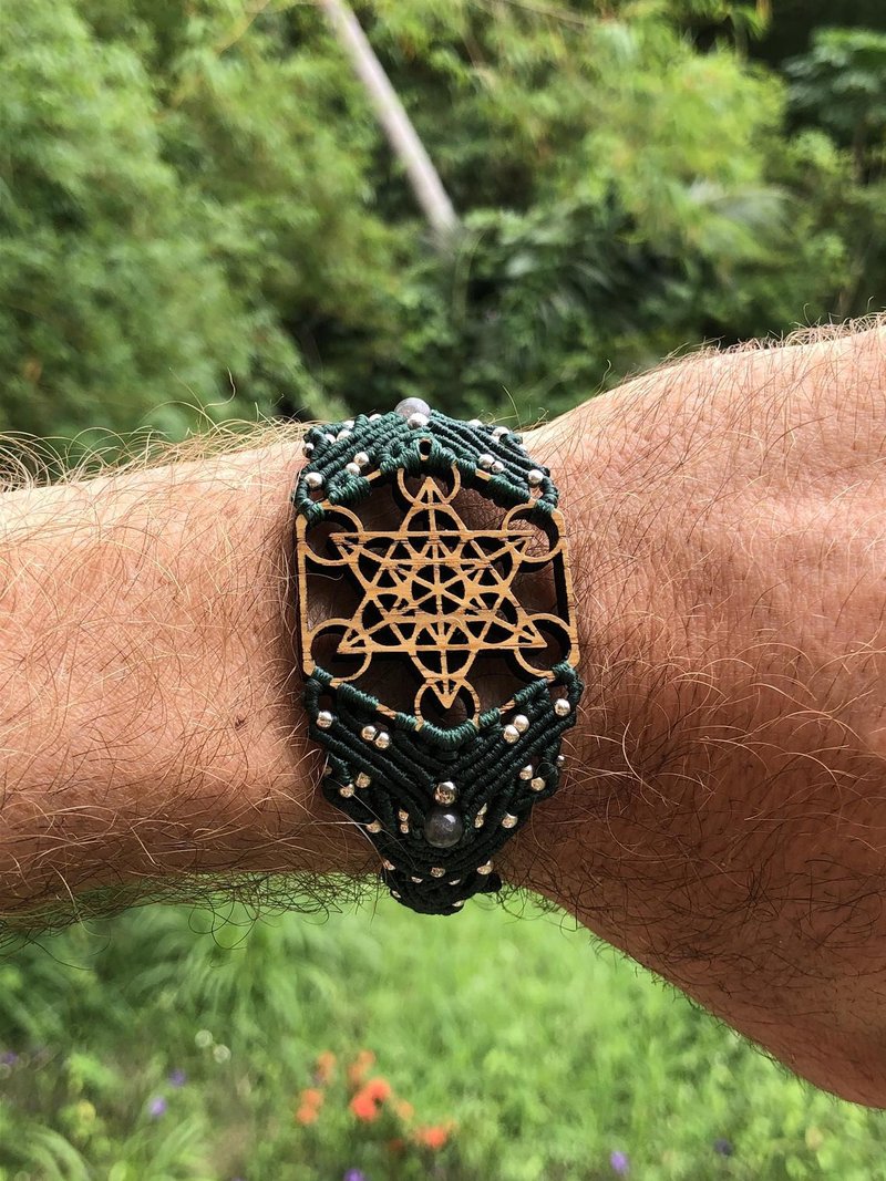 Sacred Geometry Watch bracelet macrame - Bracelets - Wood Green