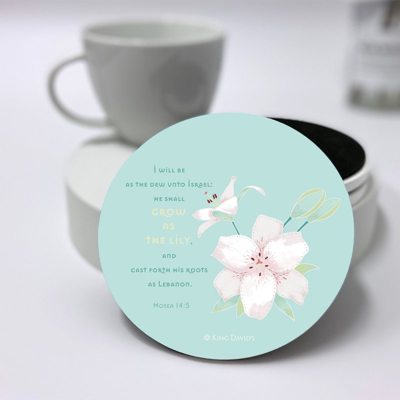 Let a Hundred Flowers Bloom Ceramic Coaster—Lily - Coasters - Porcelain 