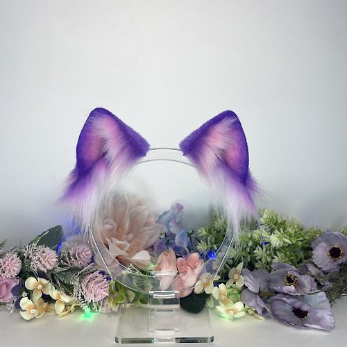 NekoTyan Purple and pink cosplay cat ears headband