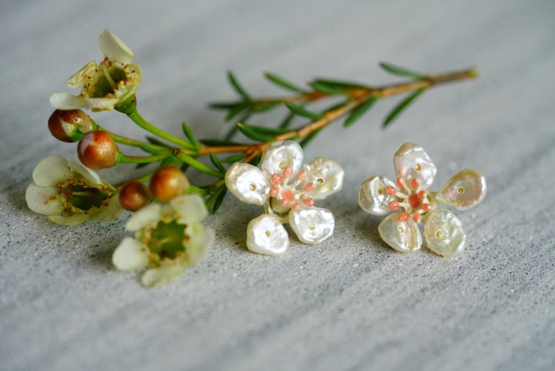 Cherry Blossom Earrings - ต่างหู - ทองแดงทองเหลือง 