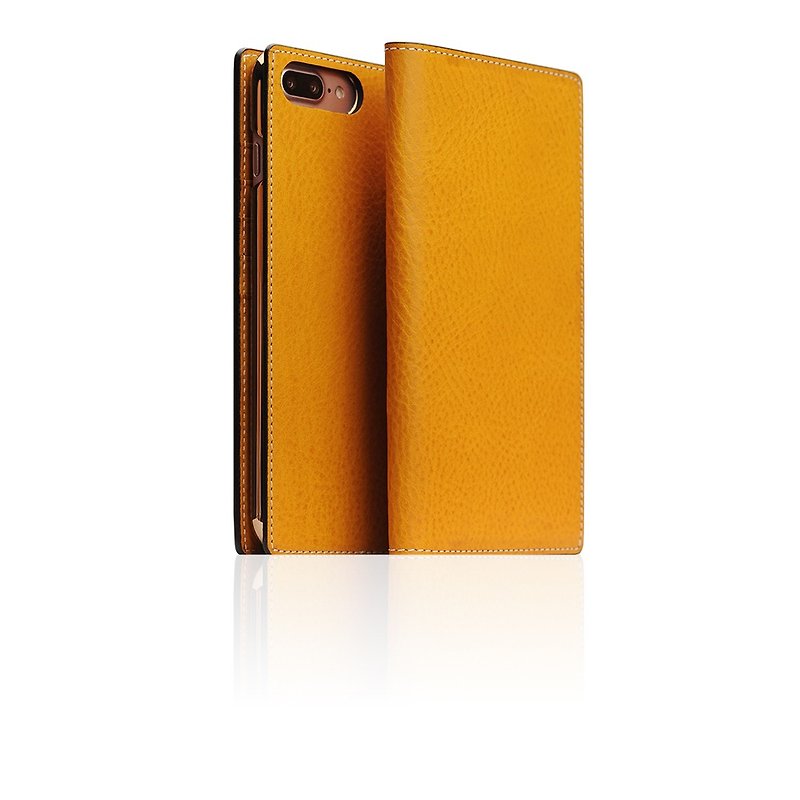 SLG Design iPhone 8 / 7 Plus D6 IMBL Handmade Line Top Leather Case - Brown - Phone Cases - Genuine Leather Orange