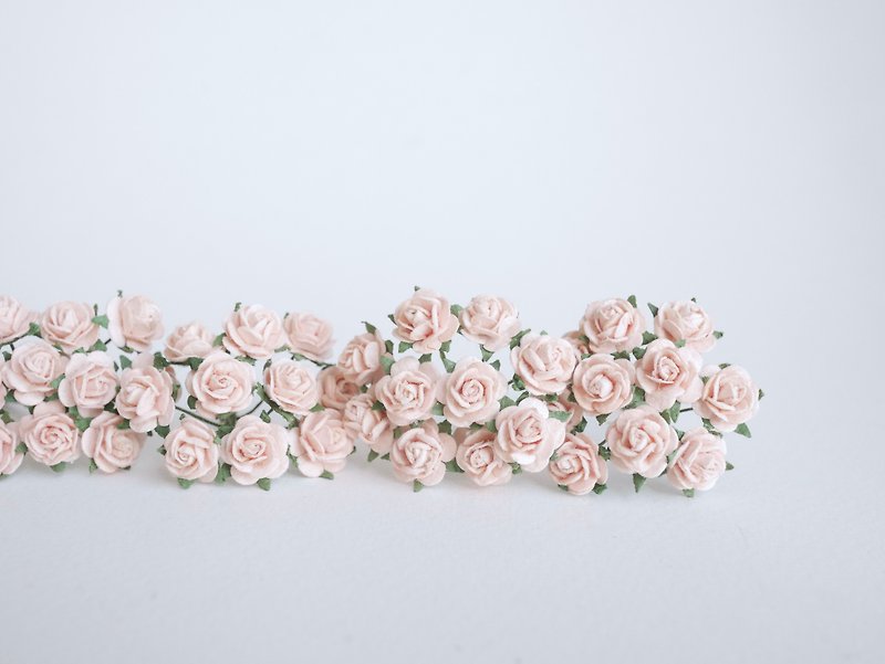 Paper Flower, DIY 100 pieces mulberry rose size 0.8 cm., pink vintage colors. - 其他 - 紙 粉紅色