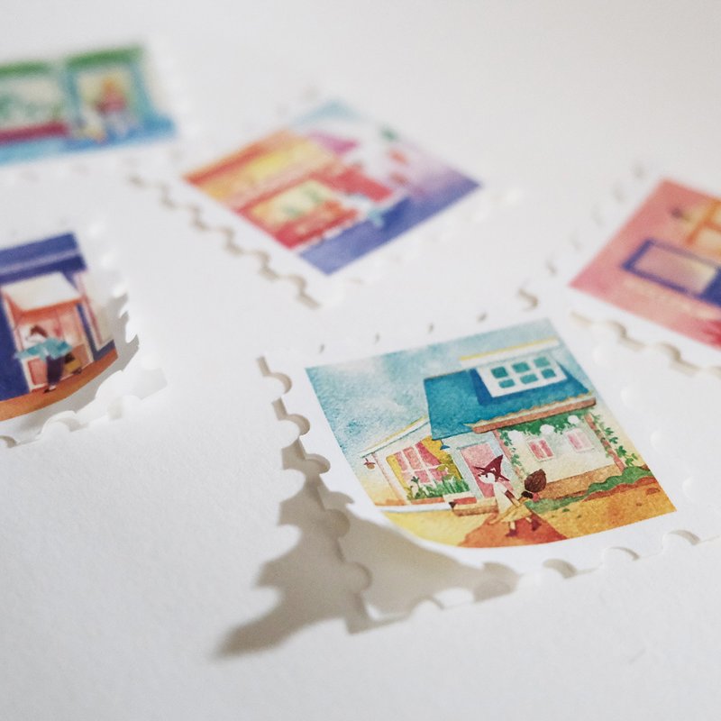 Eriolee | Special flavor cafe | stamp shape | stickers - Stickers - Paper 