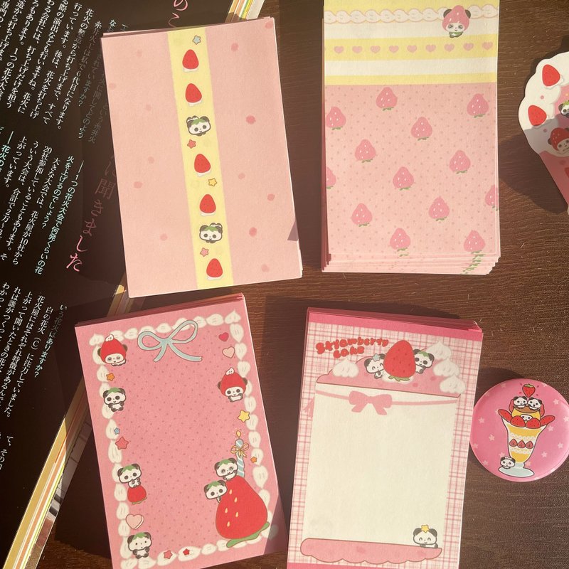 [Strawberry] M5 Journal Inner Pages Sticky Notes / Material Collage Double-Sided Cute / Journal Sticky Notes - Notebooks & Journals - Paper Multicolor