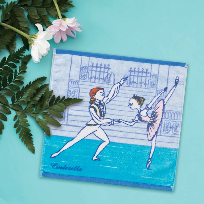 Yizike Ballet | Cinderella Ballet Square Scarf - ผ้าขนหนู - ผ้าฝ้าย/ผ้าลินิน สีน้ำเงิน
