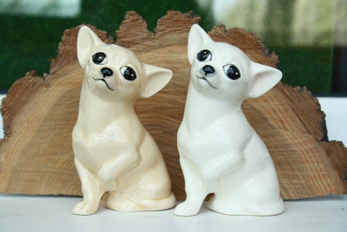 チワワ犬の置物陶器手作り、彫像磁器 - ショップ ArtDogs 置物
