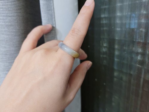 秦翠] 天然翡翠三花特別スタイル美しい指ブレスレット 15 号