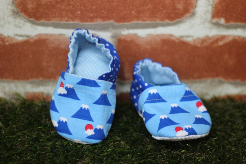 日本富士山幼児靴 - キッズシューズ - コットン・麻 ブルー