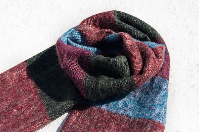 Pure wool shawl/knit scarf/knit shawl/covering/pure wool scarf/wool shawl-Sala - Knit Scarves & Wraps - Wool Multicolor