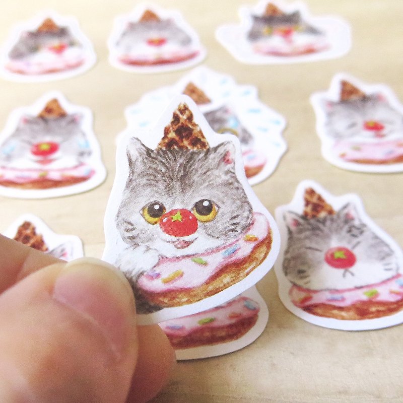 [Fat than Cat] Emoticon Pack Handbook Sticker-Small - Stickers - Paper Multicolor