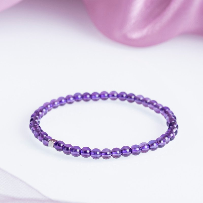 Amethyst | Natural Energy Bracelet | 4-5mm - Bracelets - Crystal Purple