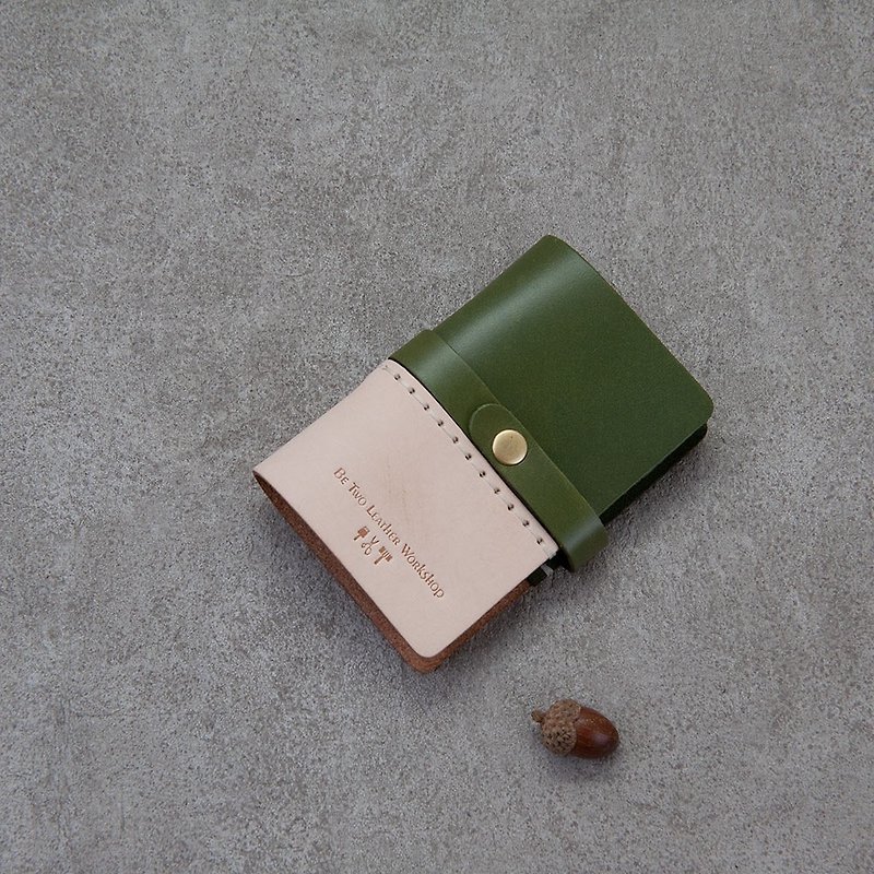 Genuine Leather Card Case Book - ที่เก็บนามบัตร - หนังแท้ สีเขียว