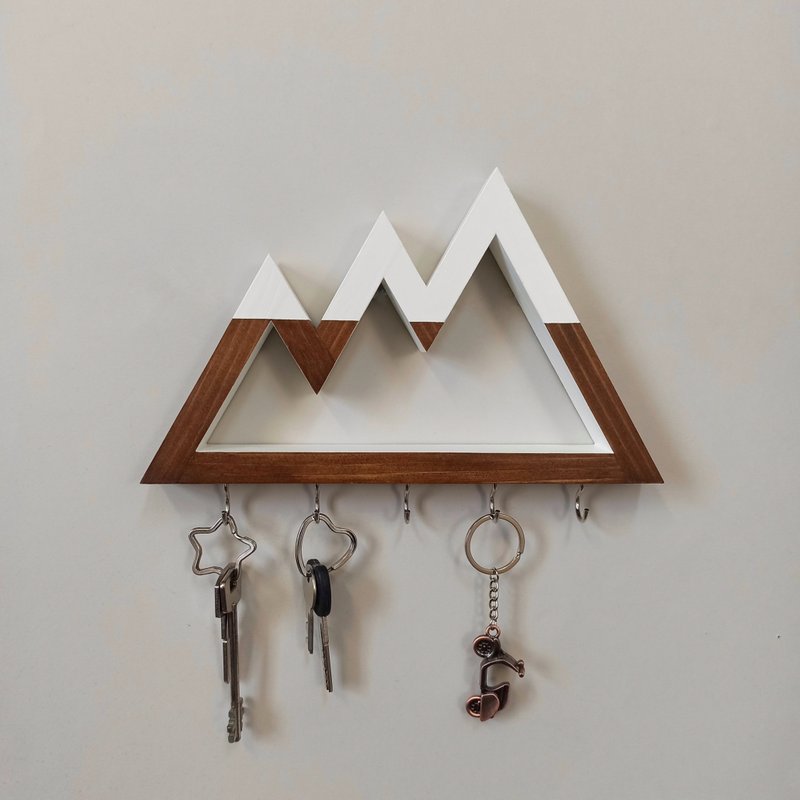 Key rack Cascade Mountains (with white tops and white inside) - 衣架/衣帽架/掛勾 - 木頭 