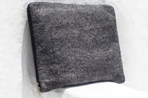 omhandmade 北歐手工羊毛氈包/macbook筆電包/平板電腦包/14吋15吋筆電包-灰