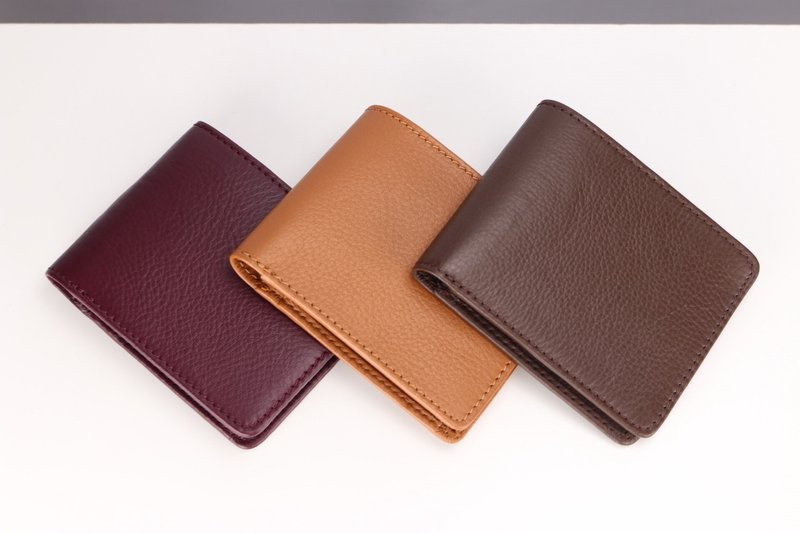 W004 Wallet+Coin pocket - Brown - Genuine leather - 皮夾/長短夾/錢包 - 真皮 咖啡色