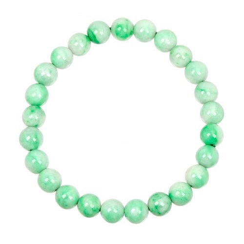 正佳珠寶 Gemsrich Jewelry 【正佳珠寶】翡翠 白底飄陽綠 6.8-7.3mm 天然A貨翡翠緬甸玉手珠
